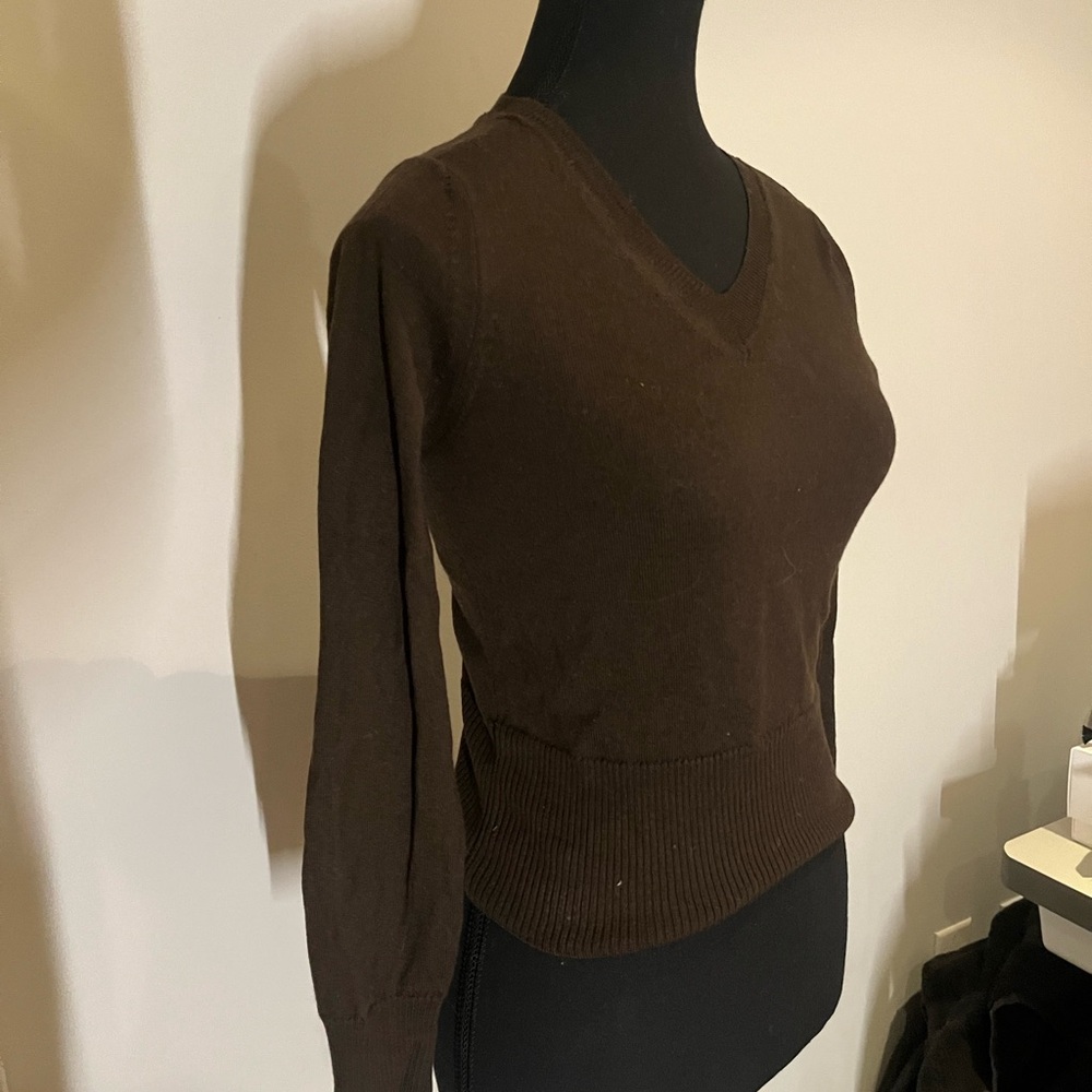 Women's V-Neck Brown Sweater
